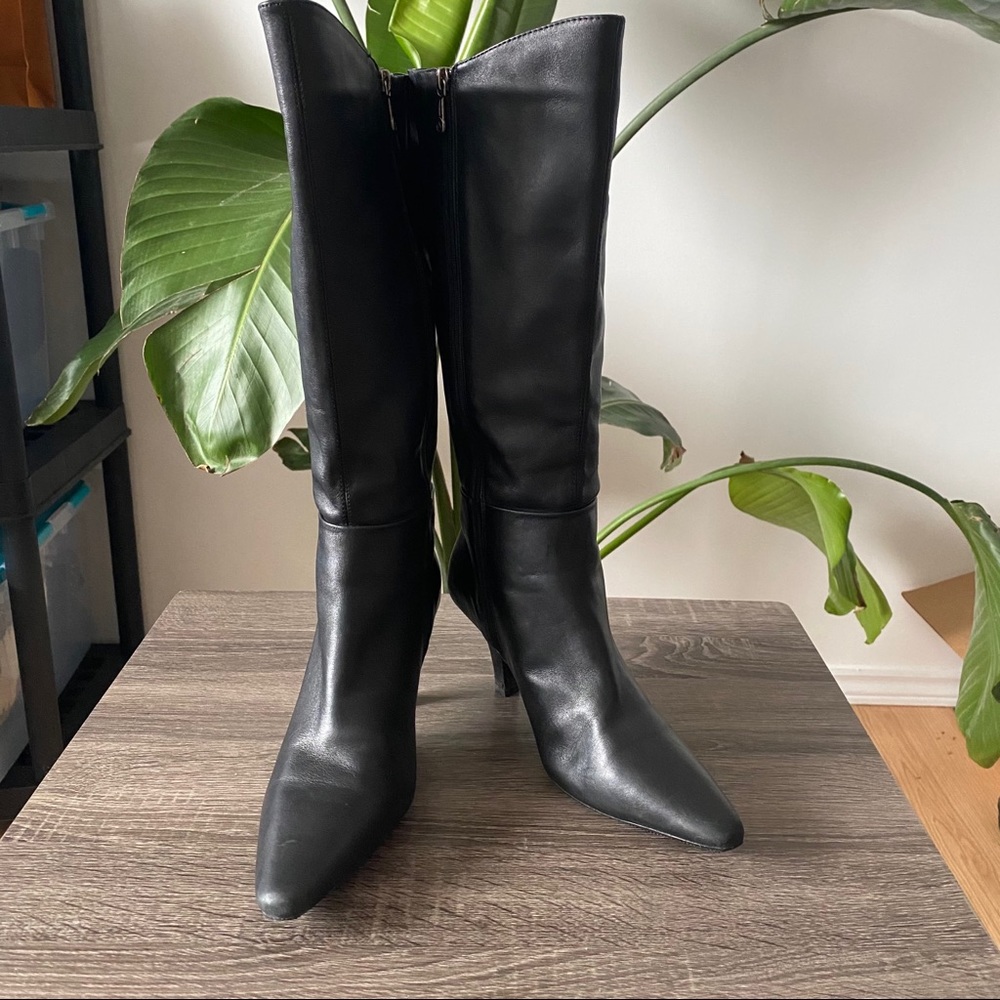Blondo Black Kitten Heel Tall Boots Size 7